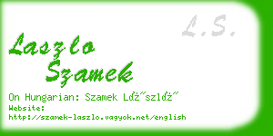 laszlo szamek business card